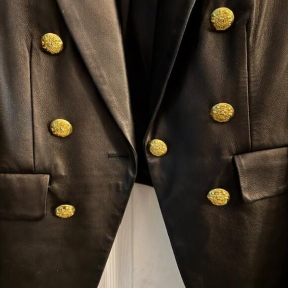 Veronica Beard Cooke Leather Blazer - Picture 3 of 8